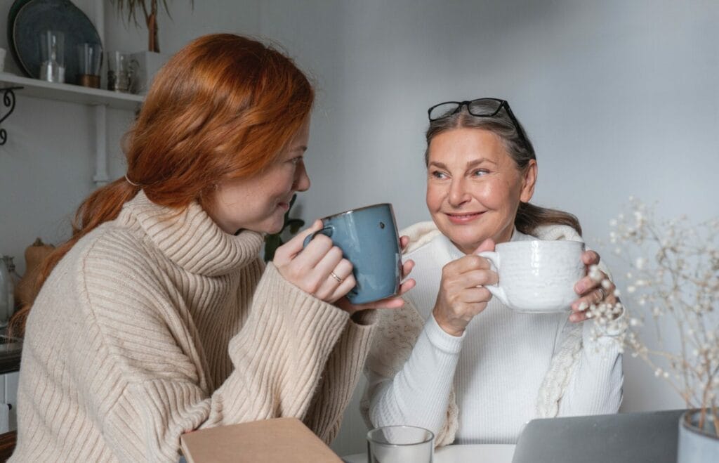 women drinking herbal tea