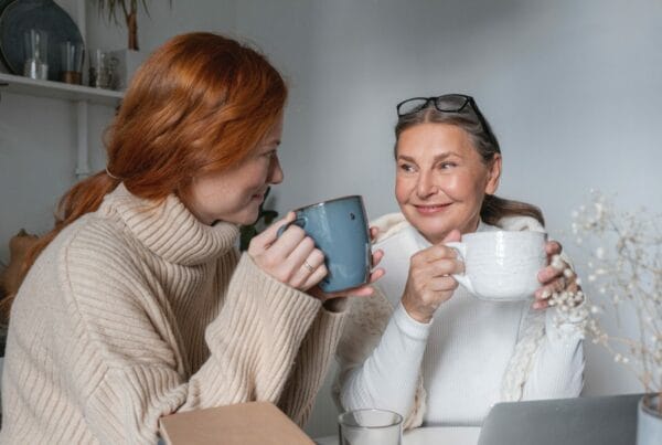 women drinking herbal tea