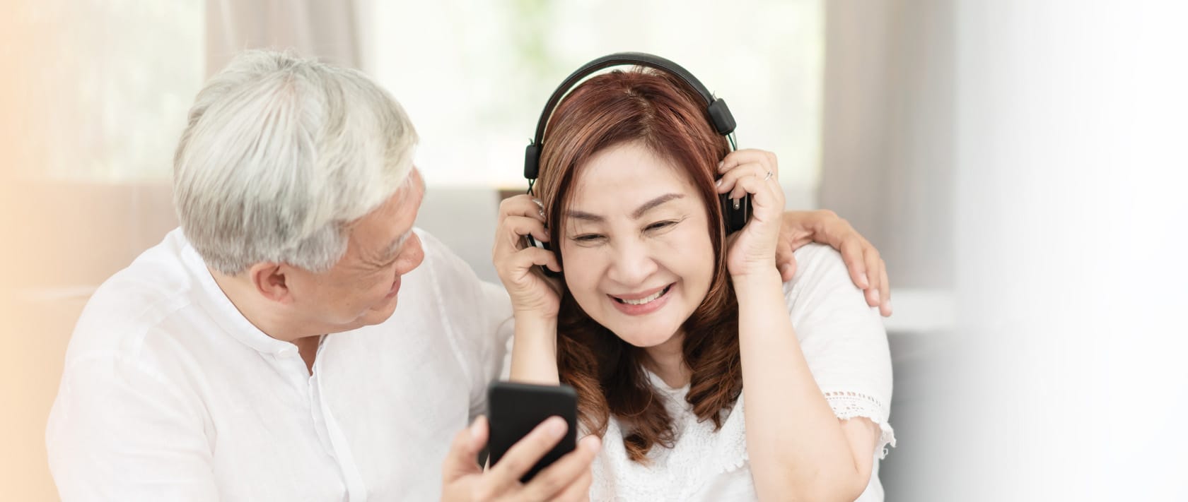 couple listening to music - different aspect ratio